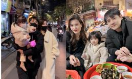 Gia đình Đông Nhi khoe cảnh đi dạo phố trong ngày Tết đến Xuân về, ái nữ gây chú ý vì độ dễ thương