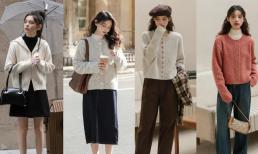 Chiếc áo len bà ngoại đầu xuân lại được ưa chuộng, nhẹ nhàng, trẻ trung hơn, cả khi ngoại hình trung bình cũng có thể mặc đẹp