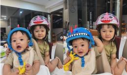 Suchin và Sutin nhà Cường Đô La gây cười với khoảnh khắc lầy lội: Đội mũ bảo hiểm tại nhà, biểu cảm cực hài hước  