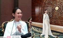 Hoa hậu Mai Phương gây sốt với phần thể hiện tại chung kết H2H tại Miss World: Thần thái cực tự tin, cách xử lý khi bị lố thời gian gây sốt