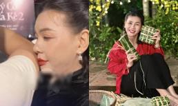 Cát Phượng bị cùi chỏ đụng trúng mặt giữa sự kiện, nữ nghệ sĩ có cách xử lí tình huống khá khôn khéo