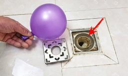 Đặt một quả bóng bay vào nhà tắm theo cách này, không tốn một xu lại khử được mùi hôi, sạch đường ống cống