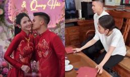 Lộ thiệp cưới của Quang Hải và Chu Thanh Huyền tại quê nhà, còn được chị dâu hỗ trợ nhiệt tình  