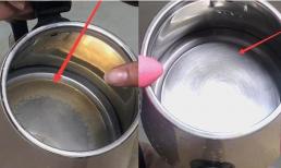 Dù cặn trong ấm đun nước của bạn có dày bao nhiêu, chỉ cần một vỏ cam là sẽ tự động long ra sạch bong