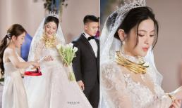 Chu Thanh Huyền được trao của hồi môn 'trĩu cổ' trong đám cưới Quang Hải, dân mạng soi chi tiết 'gãy kiềng'