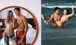 Thủ môn Bùi Tiến Dũng và vợ Tây khoe body cực cháy trong phòng riêng ở khách sạn