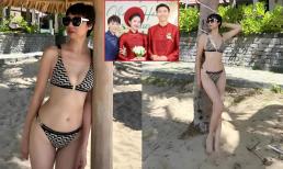 Mẹ vợ Đoàn Văn Hậu khoe body nét căng với bikini ở tuổi U50, lộ cách xưng hô đặc biệt với con gái Doãn Hải My