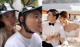 Hoa hậu Đỗ Mỹ Linh được chồng đại gia đèo xe máy dạo phố, mặt mộc gây chú ý