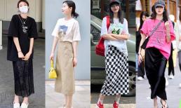 Có một cách mặc phổ biến trong mùa hè này được gọi là 'áo phông + váy dài', chẳng trách những người sành điệu lại thích mặc!