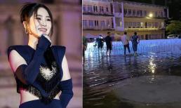 Hương Tràm liên tiếp gặp 'kiếp nạn' liên quan đến mưa, khán giả phải lội nước bì bõm để nghe hát 