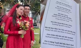 Chi nhiều tiền cho trang phục, tráp lễ... nhưng Midu lại 'tiết kiệm' với menu của lễ vu quy