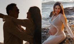 Siêu mẫu Việt sở hữu vòng một 'khủng', tung ảnh bầu bên ông xã, nhan sắc thế nào?