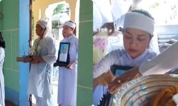 Hoa hậu Ngọc Châu nức nở trong ngày an táng mẹ ruột