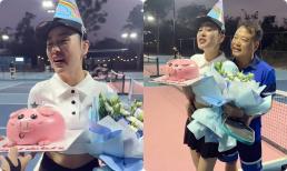 Phương Oanh được Shark Bình mừng sinh nhật ở sân tập, 'bàn tay hư' gây chú ý 