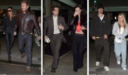Gia đình Beckham đi ăn uống sang chảnh: Vợ Brooklyn liên tục lấy tay che mặt, Harper mặt buồn rười rượi 