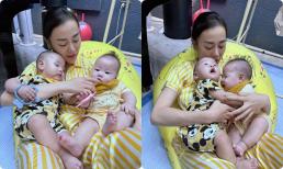 Phương Oanh khoe ảnh đời thường bên cặp song sinh, dân tình 'phát sốt' vì biểu cảm của hai nhóc tì