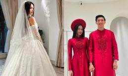 Đoàn Văn Hậu khoe khoảnh khắc Doãn Hải My lộng lẫy trong loạt váy cưới, kỷ niệm 1 năm về chung một nhà