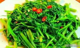 Rau muống xào luôn chuyển sang màu đen. Đầu bếp giàu kinh nghiệm hướng dẫn bạn cách rau có màu xanh tươi 