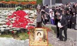 Hình ảnh ngôi mộ phủ hoa đơn giản của Quỳnh Dao, tang lễ vắng người, buồn bã khiến không ít dân mạng xót xa