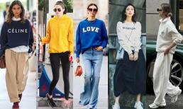 Những chiếc áo nỉ rất thời trang khi được 'xếp lớp', ngay cả những phụ nữ lớn tuổi cũng có thể dễ dàng mặc với phong cách sành điệu