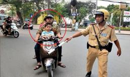 Đi xe máy chở trẻ em từ 6 tuổi trở lên ngồi phía trước có thể bị phạt lên tới 10 triệu đồng