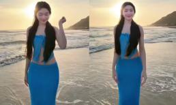 Hơn 4 triệu lượt xem ái nữ của MC Quyền Linh lên đồ nhún nhảy ở biển, khoe sắc vóc cực ấn tượng