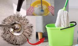 Bí kíp 'hô biến' cây lau nhà đen kịt, bẩn thỉu trở nên sạch sẽ, sáng bóng như mới: Chỉ cần ngâm nước theo cách này!