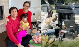 Vợ Đức Tiến khóc nghẹn vì mộ chồng bị xâm hại: 'Mọi người hãy để anh ấy yên'