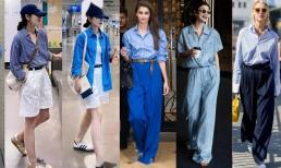 'Áo sơ mi xanh' đầu mùa hè thực sự toàn diện, mặc như thế này rất thời trang