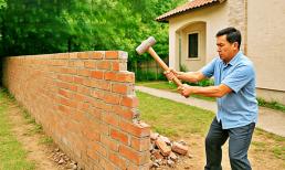 Hàng xóm xây tường lấn đất, gia chủ có quyền tự tháo dỡ không?