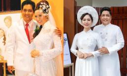 Vợ chồng Đức Thịnh - Thanh Thúy kỷ niệm 17 năm ngày cưới với bộ áo dài trắng truyền thống, visual trẻ trung gây chú ý