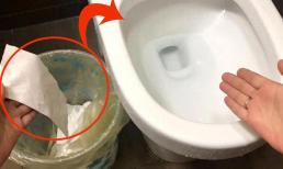 Nên vứt giấy vệ sinh vào thùng rác hay xả xuống bồn cầu? Tôi đã làm sai. Có sự khác biệt lớn đấy