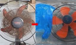 Vệ sinh quạt dễ dàng nếu dùng một chiếc túi nilon theo cách này, phụ nữ cũng làm được