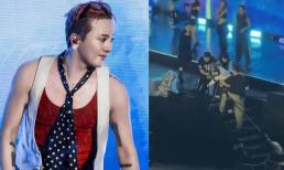 Fan cuồng bất ngờ lao lên sân khấu lúc đang biểu diễn, G-Dragon phản ứng thế nào?