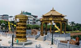 Đập dâng sông Tô Lịch xuất hiện bảo tháp vàng gây chú ý, đối xứng đài quan sát độc đáo