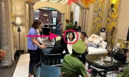 Hình ảnh Đoàn Di Băng không kìm nổi nước mắt khi chồng bị đọc lệnh bắt giữ