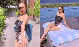 Lấy khăn quấn thành áo, Huyền Baby khiến người xem không thể rời mắt