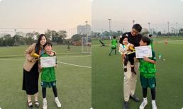 Ly Kute vác bụng bầu mừng con trai nhận cúp 'vua phá lưới', ba dượng nỗ lực bù đắp cho quý tử