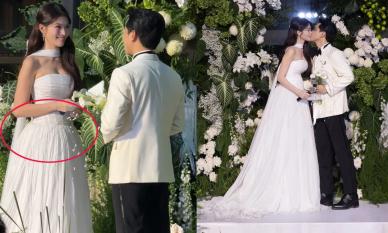 Á hậu Quỳnh Châu bị 'soi' vòng hai lớn bất thường trong lễ cưới