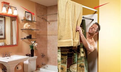 Người thông minh sẽ trang trí phòng tắm thế này: Thêm một thanh ngang bên ngoài buồng tắm, siêu tiện lợi