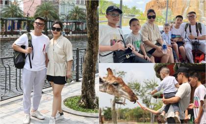 Vợ chồng BTV Quang Minh cùng 4 con trai đi du lịch kỷ niệm 14 năm ngày cưới