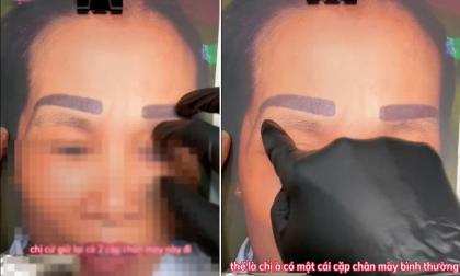 Xăm lông mày chuẩn bị đón Tết, người phụ nữ 'khóc thét' khi xem thành quả