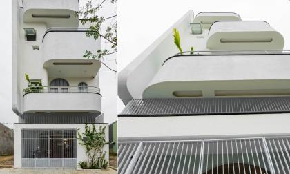 Thiết kế nhà tầng mặt phố với ban công độc đáo, nới rộng không gian sinh hoạt