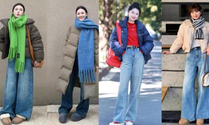 Quần jeans ống rộng bỗng trở nên phổ biến vào mùa đông năm nay, hoàn hảo cho phụ nữ trên 40 tuổi – trông thật tinh tế!