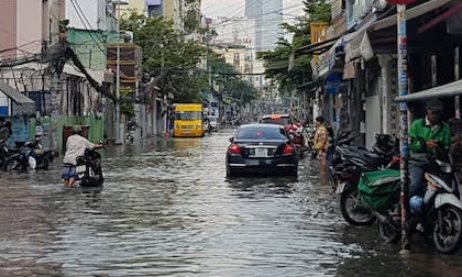 TP.HCM: Chiều nay (30/9) triều cường đạt đỉnh, nhiều nơi sẽ ngập sâu