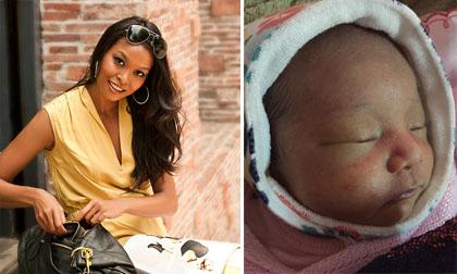 'Viên ngọc đen' của làng mẫu - Lâm Thu Hằng đã sinh con thứ hai