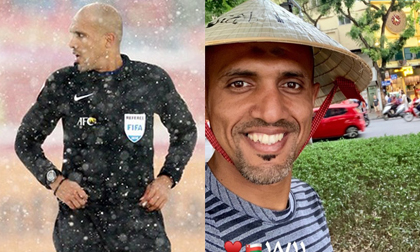 'Trọng tài đẹp trai nhất' bắt chính trận Việt Nam - Thái Lan vui vẻ đội nón lá check-in tại hồ Gươm