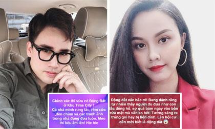 NTK Hà Duy, Đậu Hồng Phúc hoảng loạn khi chung cư ở Hà Nội bị rung lắc vì động đất