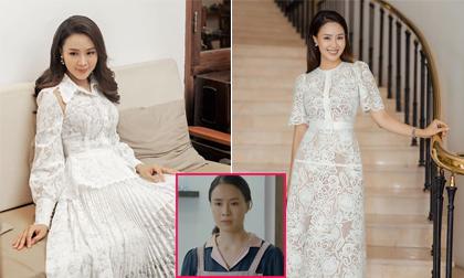 Hồng Diễm 'lột xác' với váy ren, ai còn nhận ra đây là cô Khuê trong 'Hoa hồng trên ngực trái'