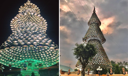 Giáng sinh cận kề, giới trẻ đua nhau check-in cây thông nón lá khổng lồ sát vách Sài Gòn 